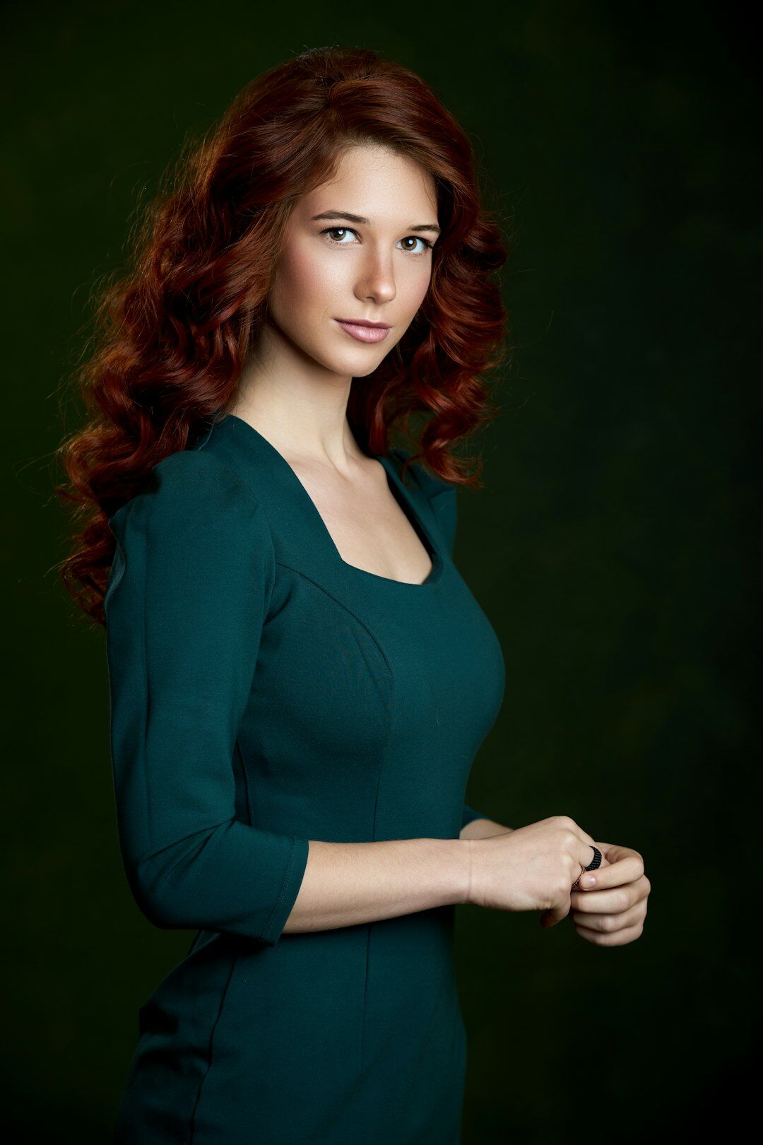 Studio portrait of a confident European businesswoman